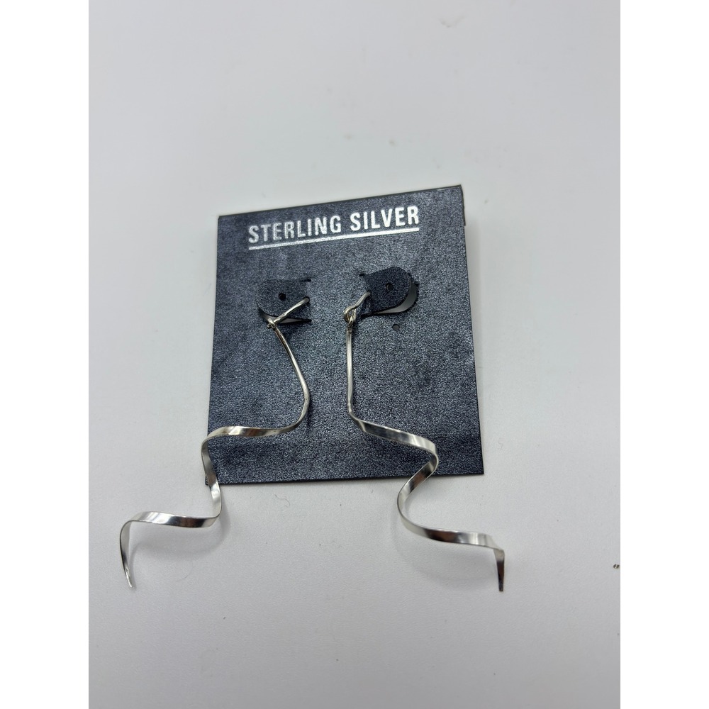 piral Dangle Earrings Womens OS Silver Sterling Silver Ribbon Drop